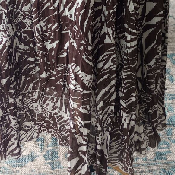 Coldwater creek silk blend leaf print maxi skirt with elastic waist - Picture 7 of 10